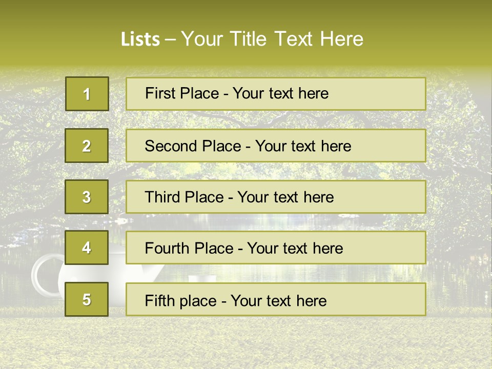 Teacup Herbal Leaf PowerPoint Template