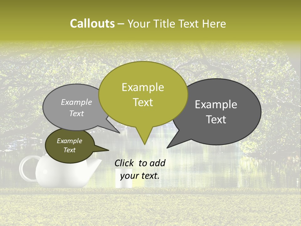 Teacup Herbal Leaf PowerPoint Template