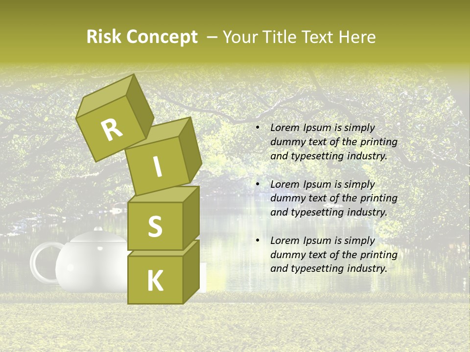 Teacup Herbal Leaf PowerPoint Template