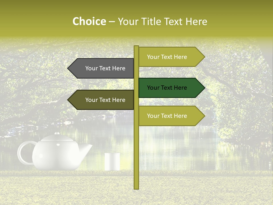 Teacup Herbal Leaf PowerPoint Template