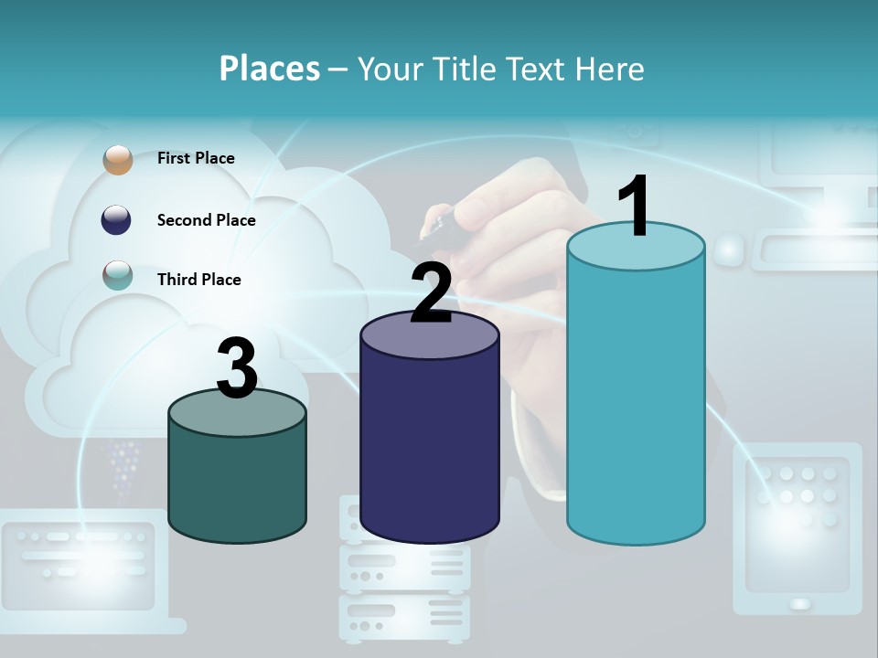 Laptop Button Draw PowerPoint Template