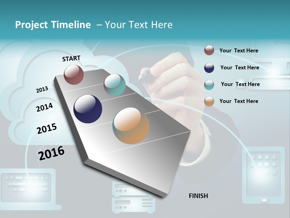 Laptop Button Draw PowerPoint Template