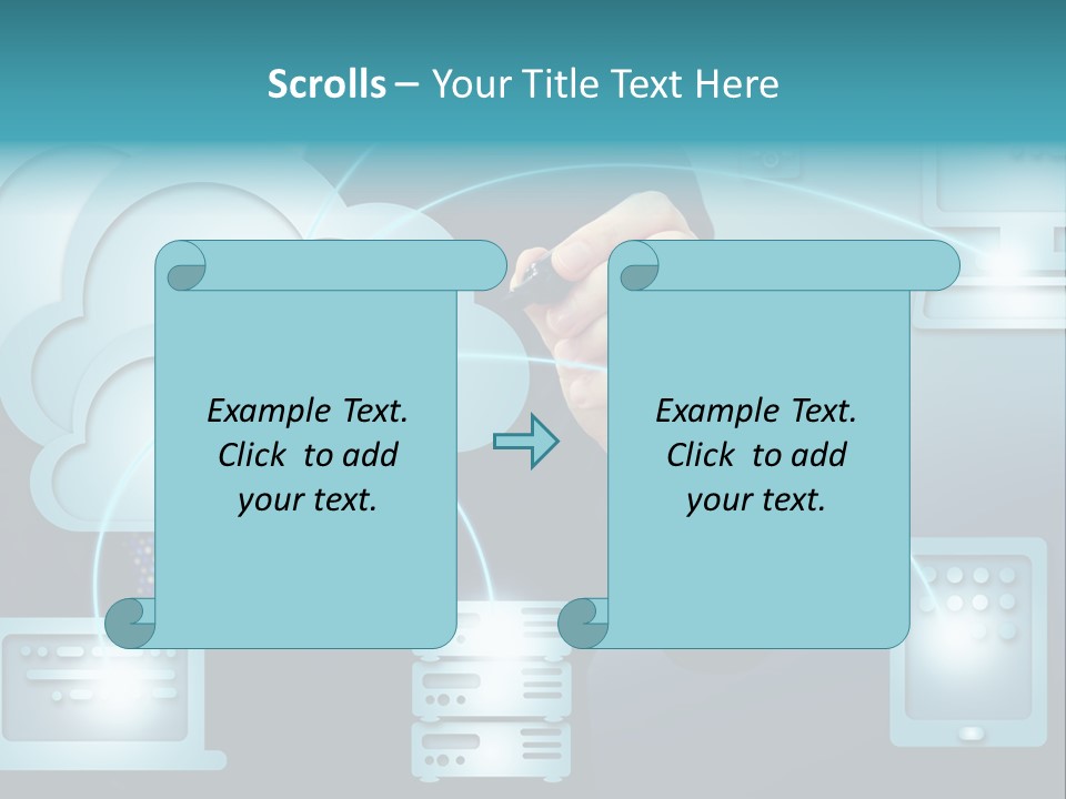 Laptop Button Draw PowerPoint Template