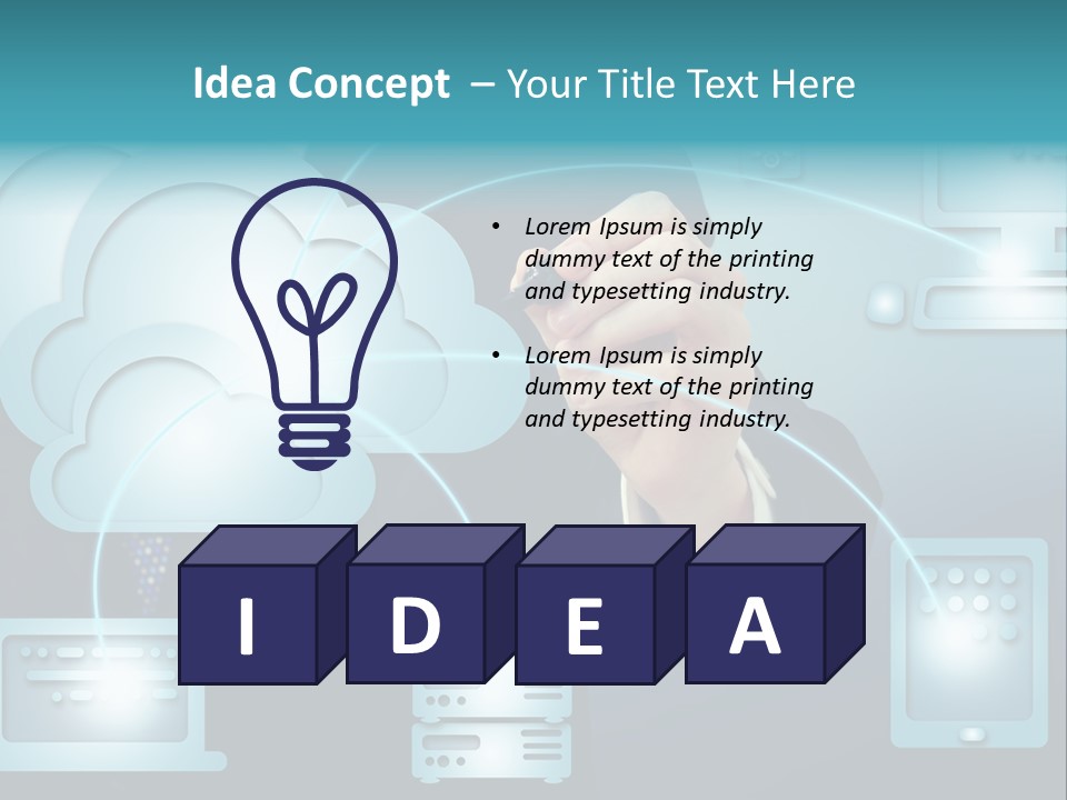 Laptop Button Draw PowerPoint Template