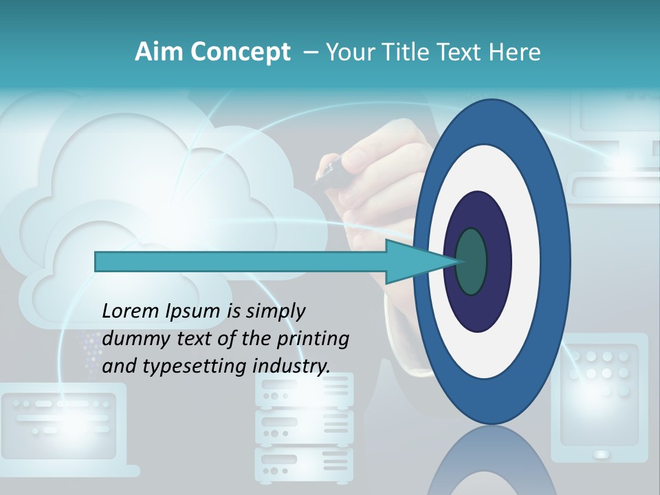 Laptop Button Draw PowerPoint Template