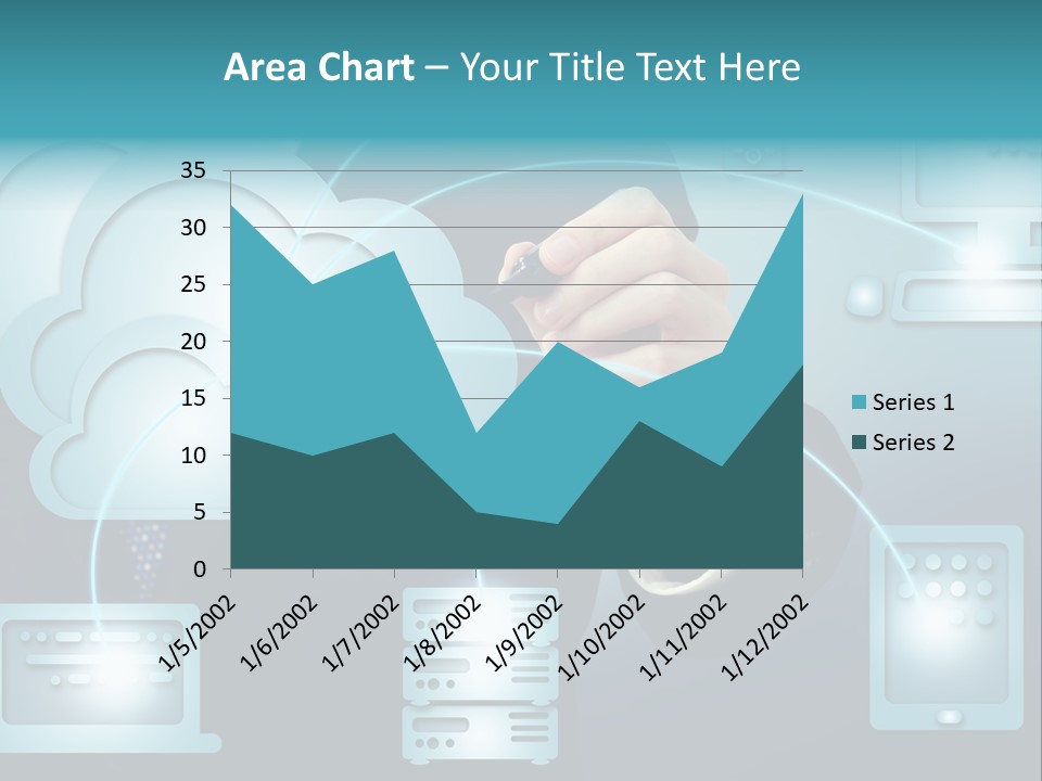 Laptop Button Draw PowerPoint Template