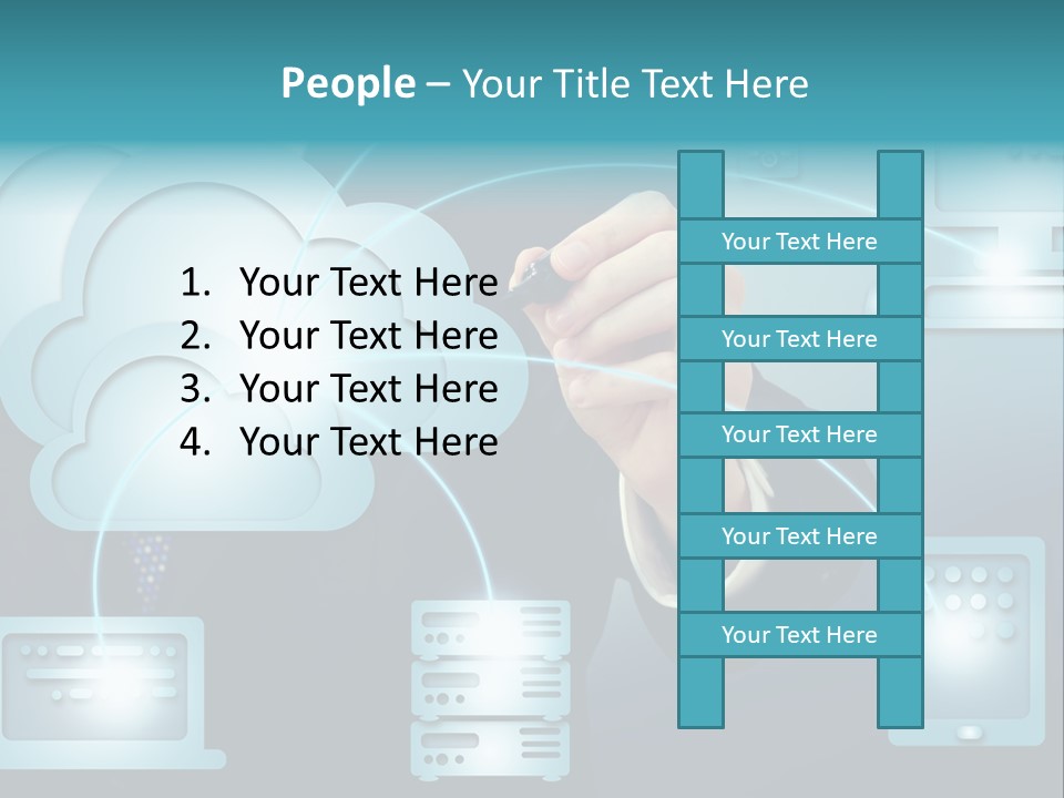 Laptop Button Draw PowerPoint Template