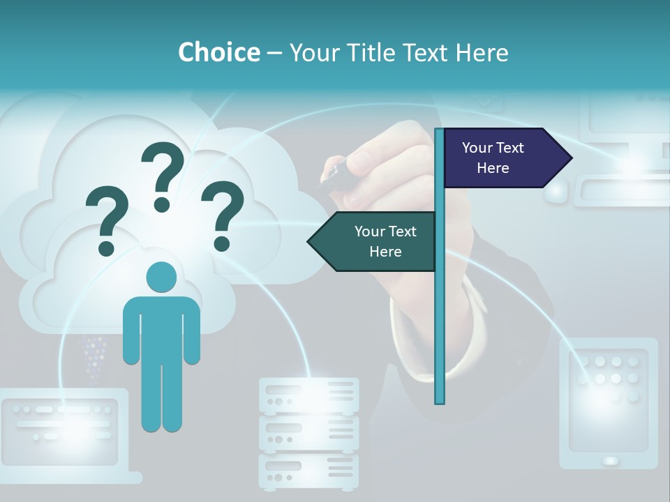 Laptop Button Draw PowerPoint Template