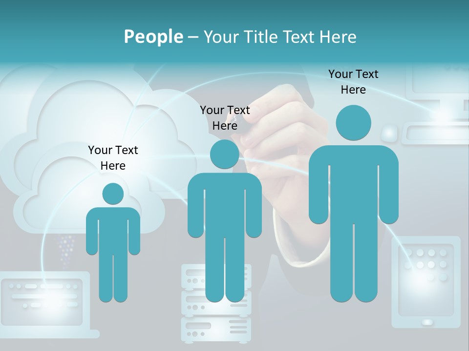 Laptop Button Draw PowerPoint Template