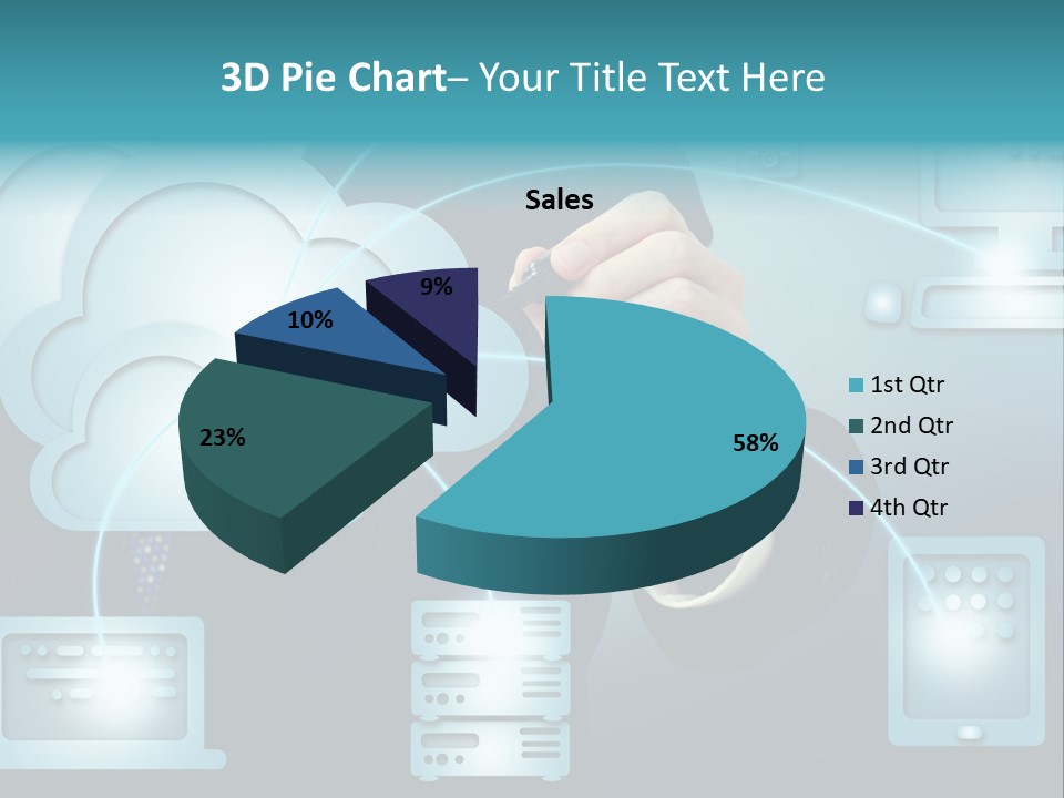 Laptop Button Draw PowerPoint Template