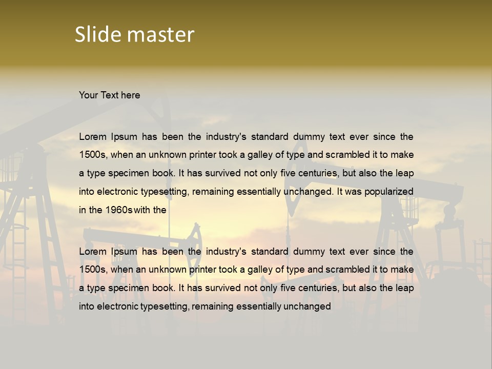 Sunset Silhouette Rig PowerPoint Template