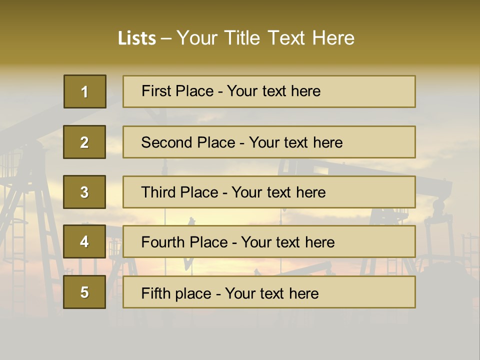 Sunset Silhouette Rig PowerPoint Template