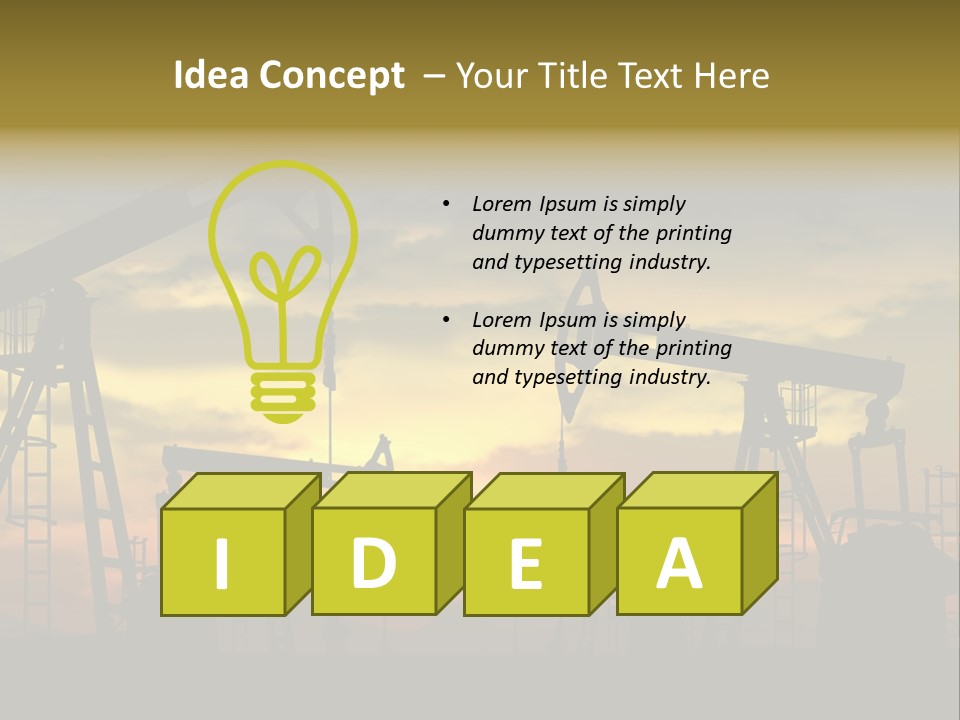 Sunset Silhouette Rig PowerPoint Template