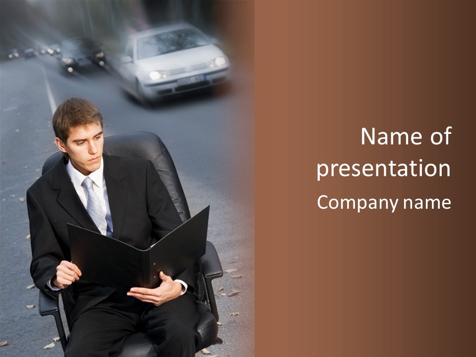 Road Portrait Abstract PowerPoint Template