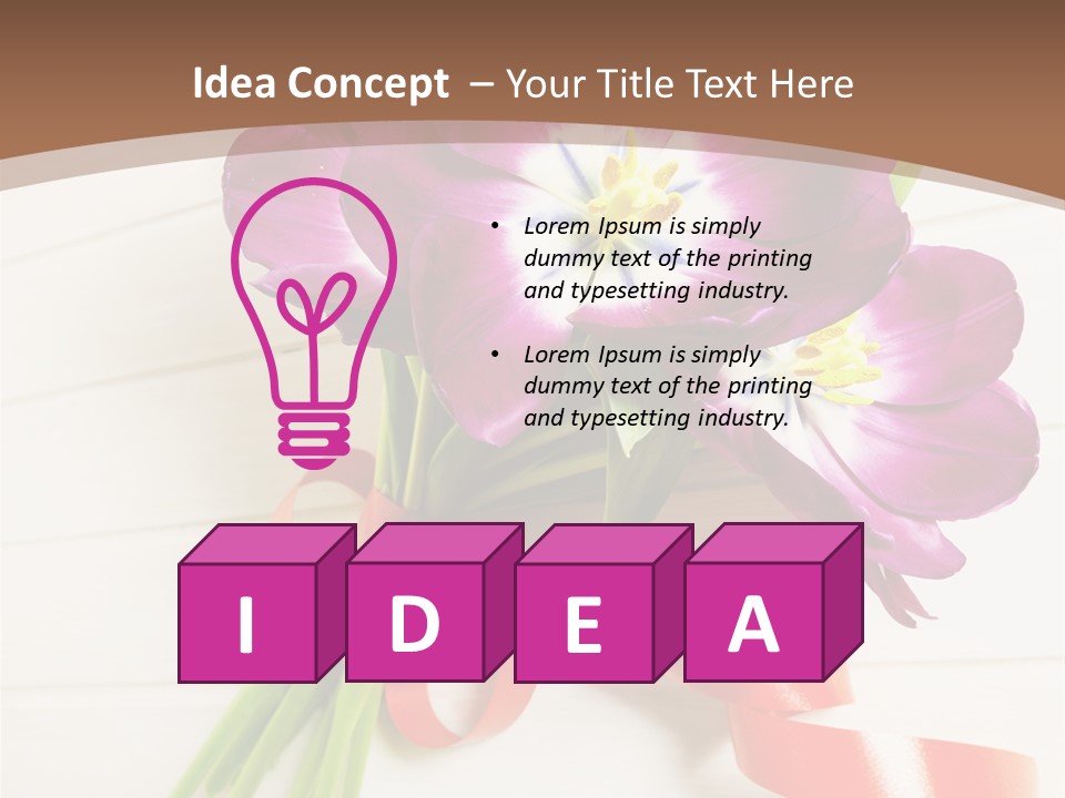 Bunch Of Blossom Card PowerPoint Template