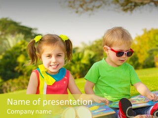 Child Outdoor Male PowerPoint Template