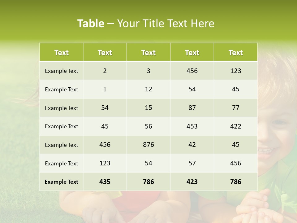 Preschooler Toddler Green PowerPoint Template