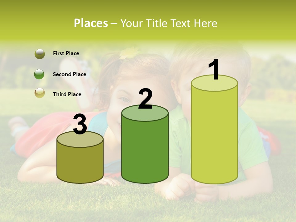 Girl Outside Cute PowerPoint Template