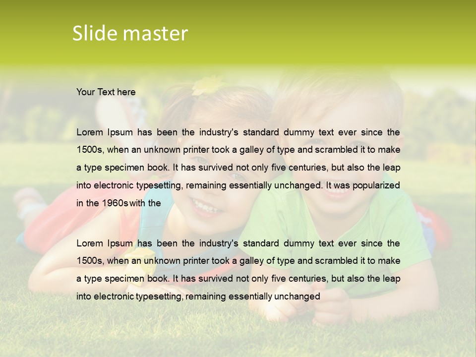 Girl Outside Cute PowerPoint Template