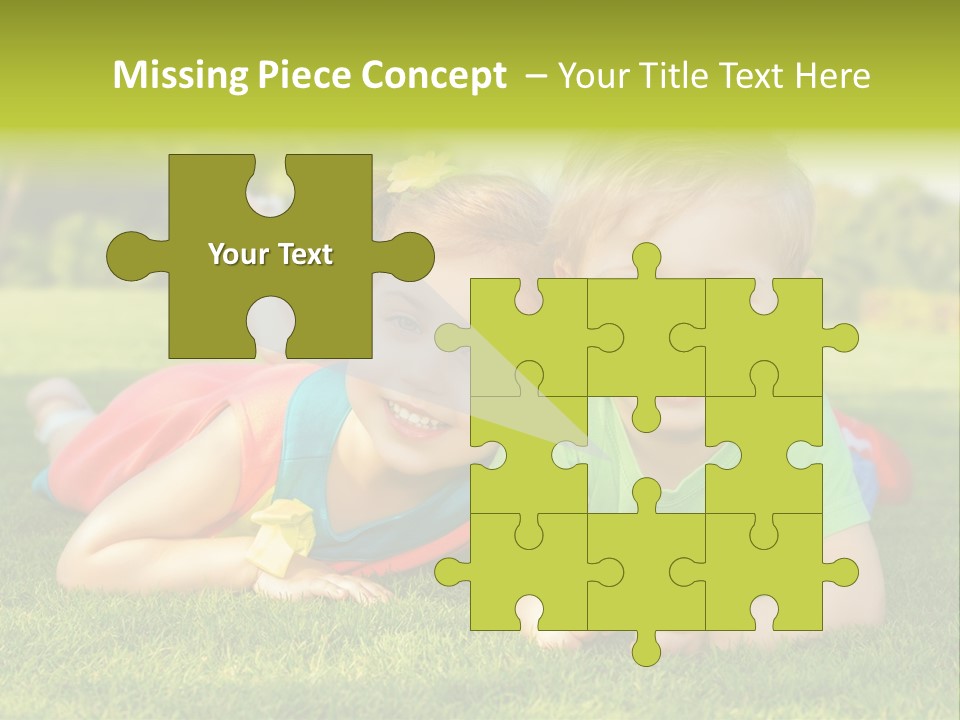 Girl Outside Cute PowerPoint Template