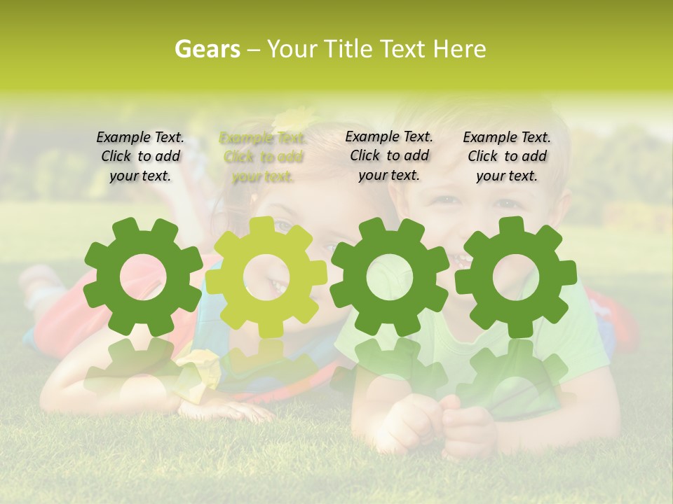 Girl Outside Cute PowerPoint Template