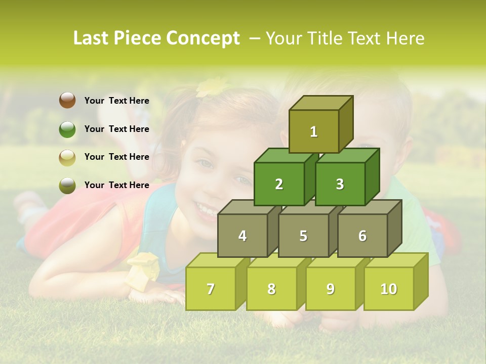 Girl Outside Cute PowerPoint Template