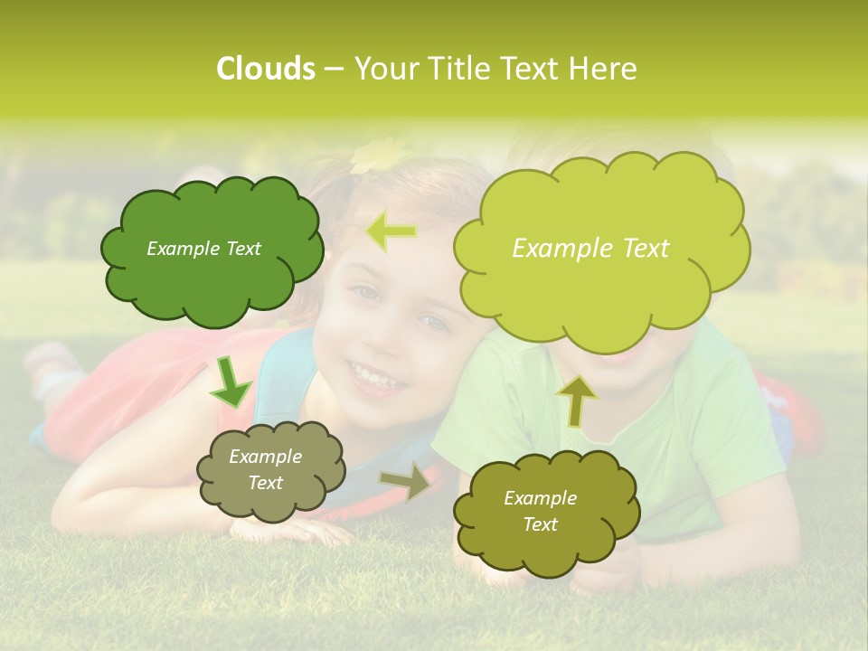 Girl Outside Cute PowerPoint Template