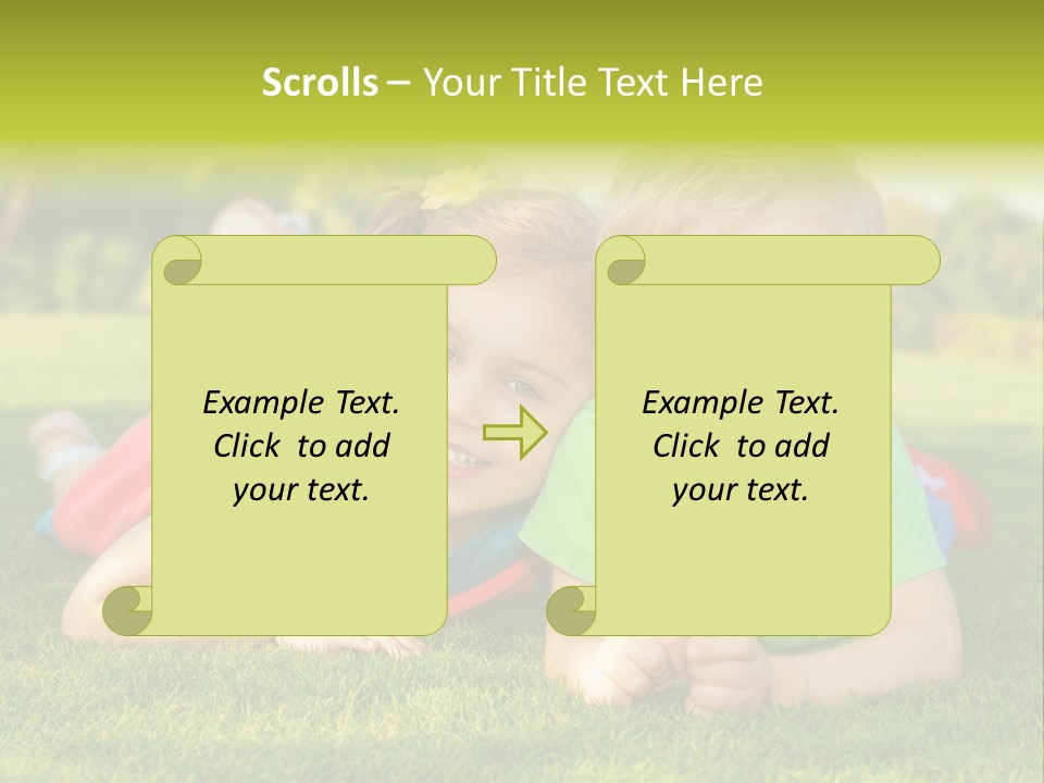 Girl Outside Cute PowerPoint Template