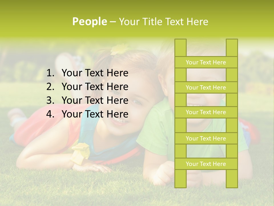 Girl Outside Cute PowerPoint Template