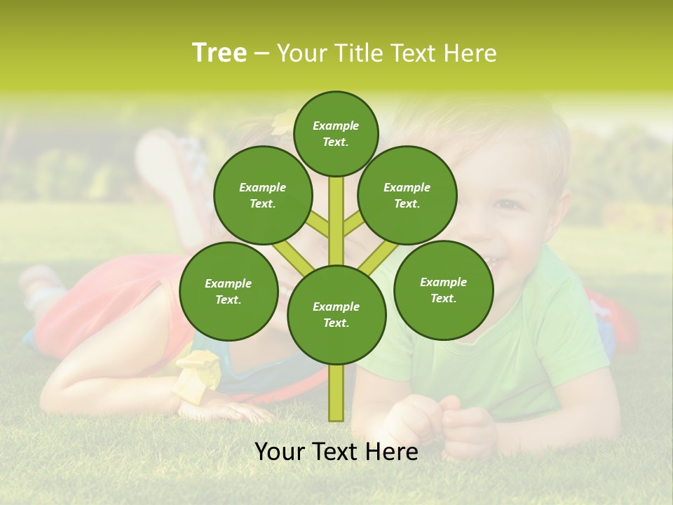 Girl Outside Cute PowerPoint Template