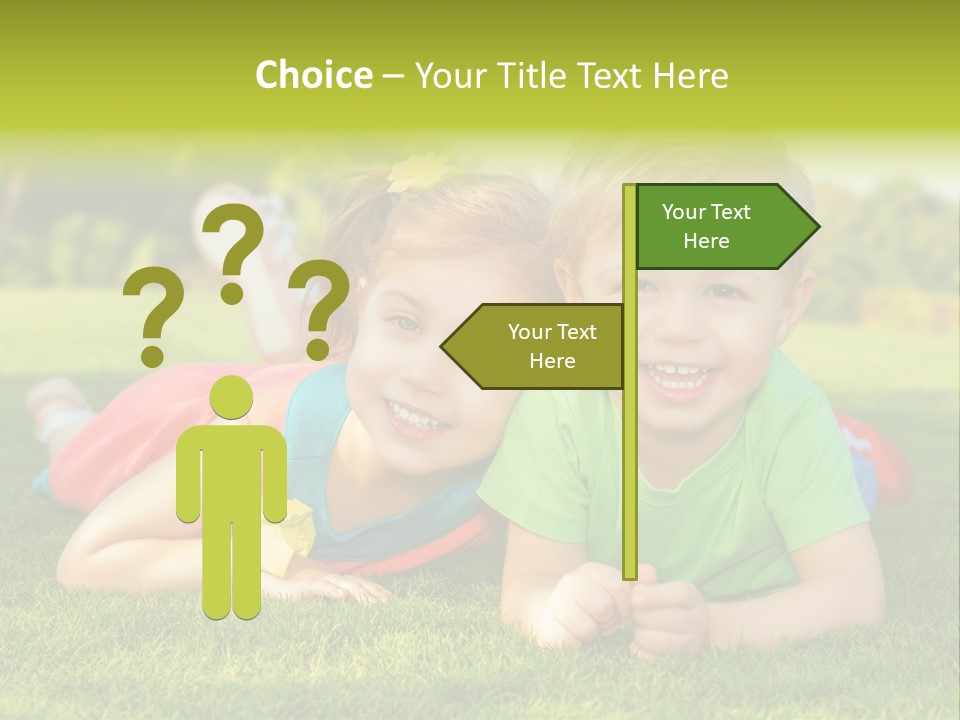 Girl Outside Cute PowerPoint Template