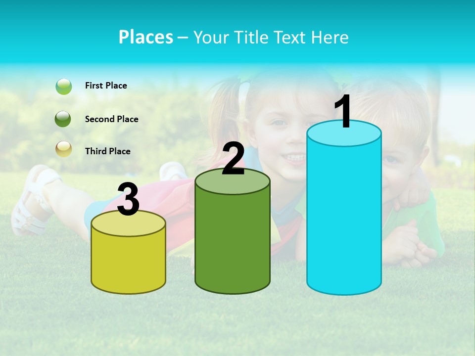 Girl Green Laughing PowerPoint Template