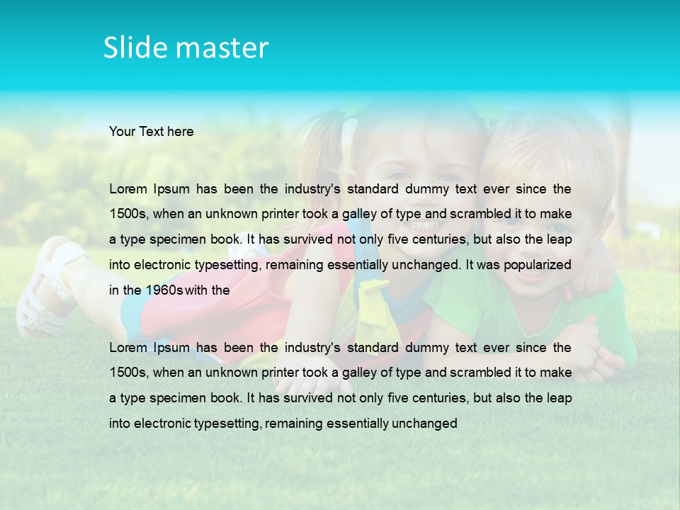 Girl Green Laughing PowerPoint Template