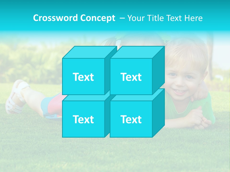 Girl Green Laughing PowerPoint Template