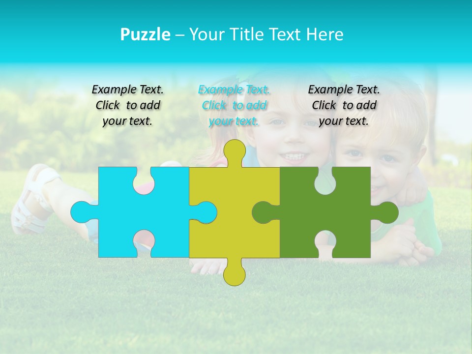 Girl Green Laughing PowerPoint Template