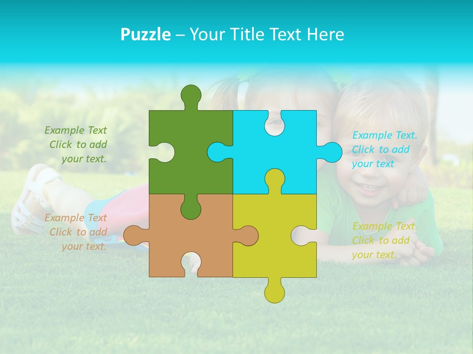 Girl Green Laughing PowerPoint Template