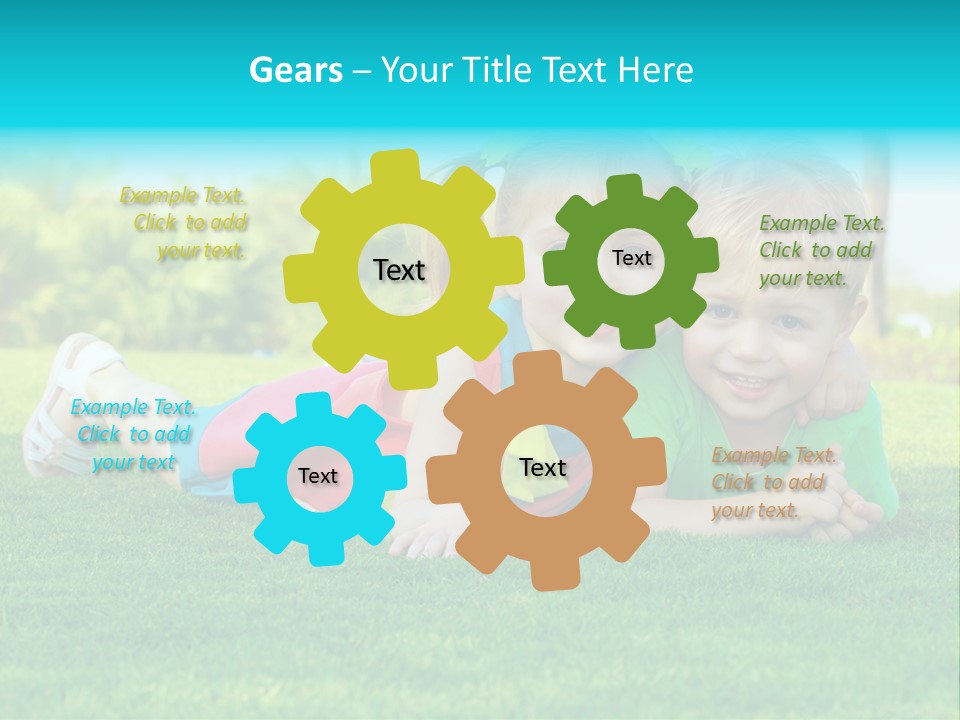 Girl Green Laughing PowerPoint Template