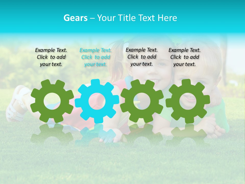 Girl Green Laughing PowerPoint Template