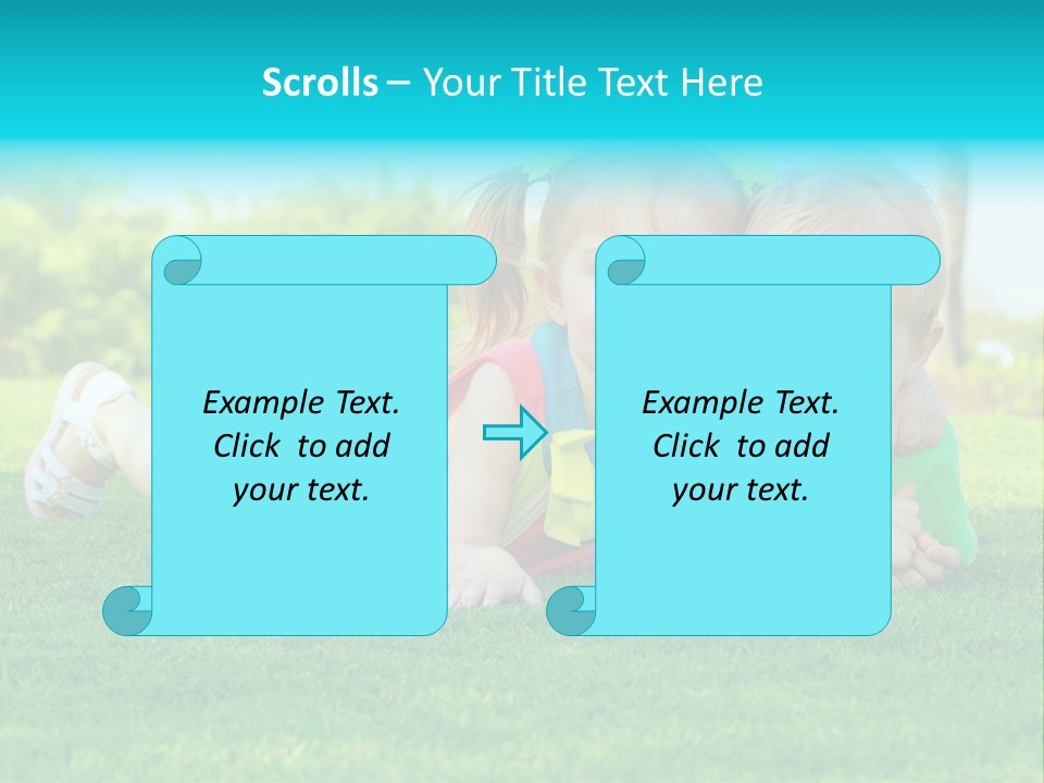 Girl Green Laughing PowerPoint Template