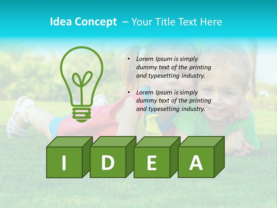 Girl Green Laughing PowerPoint Template