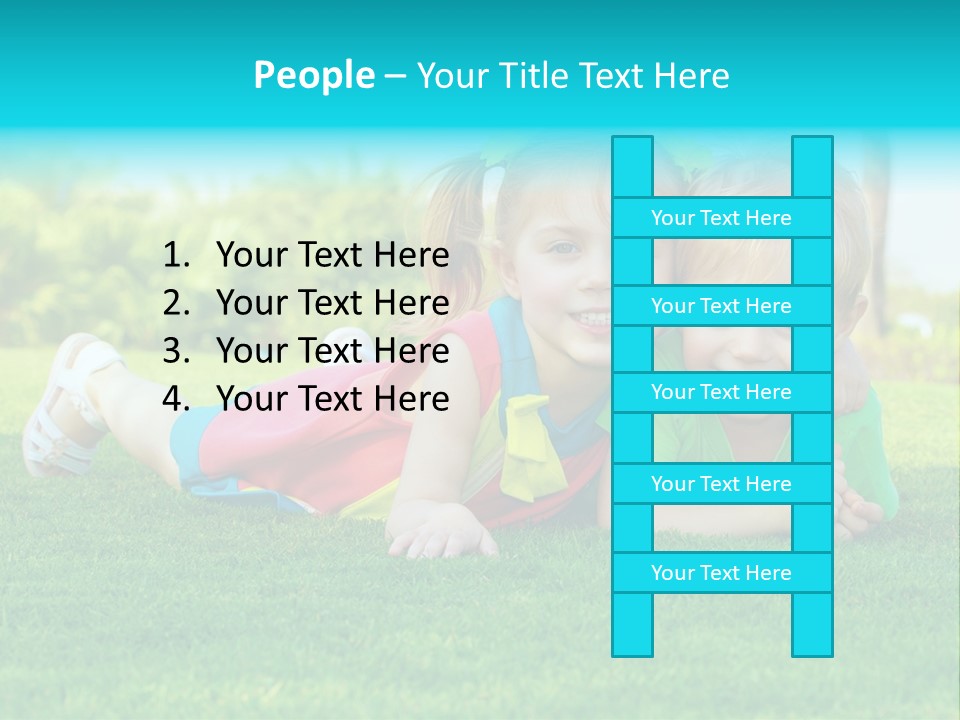 Girl Green Laughing PowerPoint Template