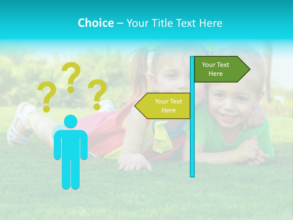 Girl Green Laughing PowerPoint Template