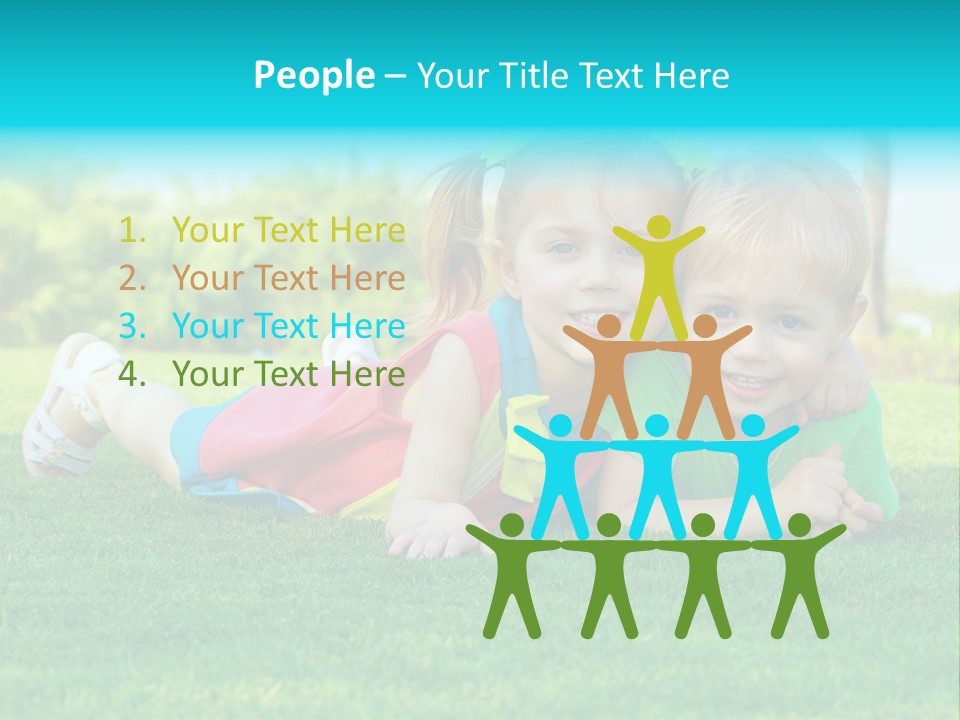 Girl Green Laughing PowerPoint Template