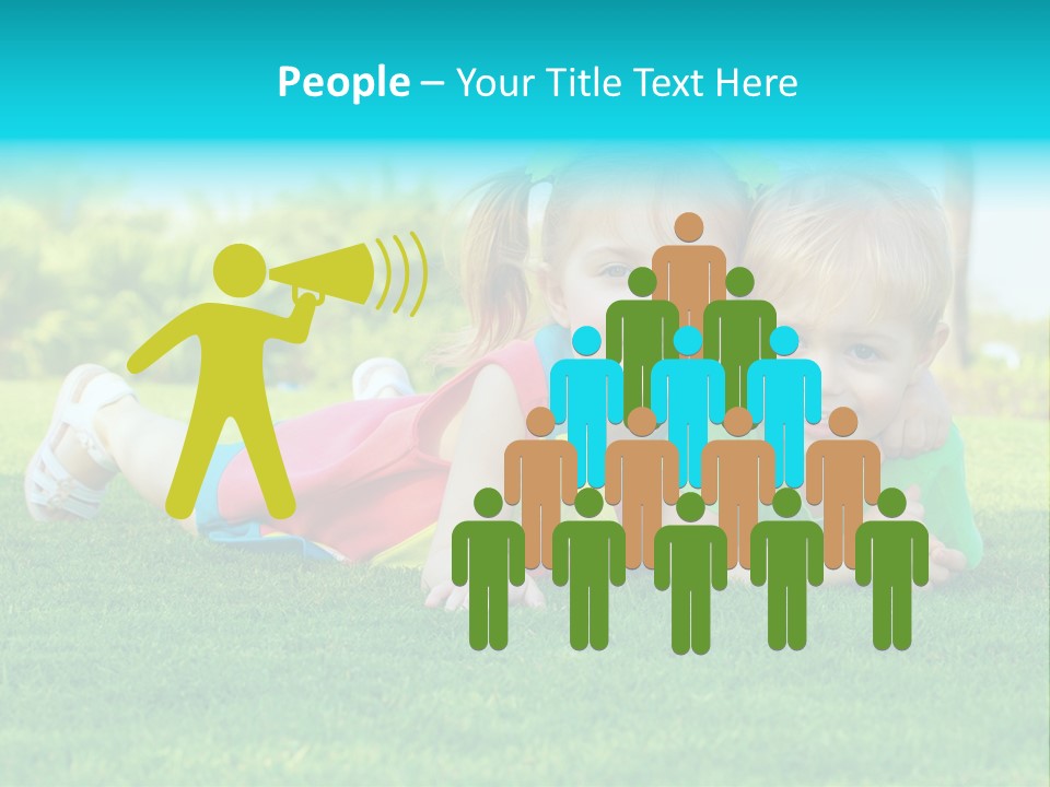 Girl Green Laughing PowerPoint Template