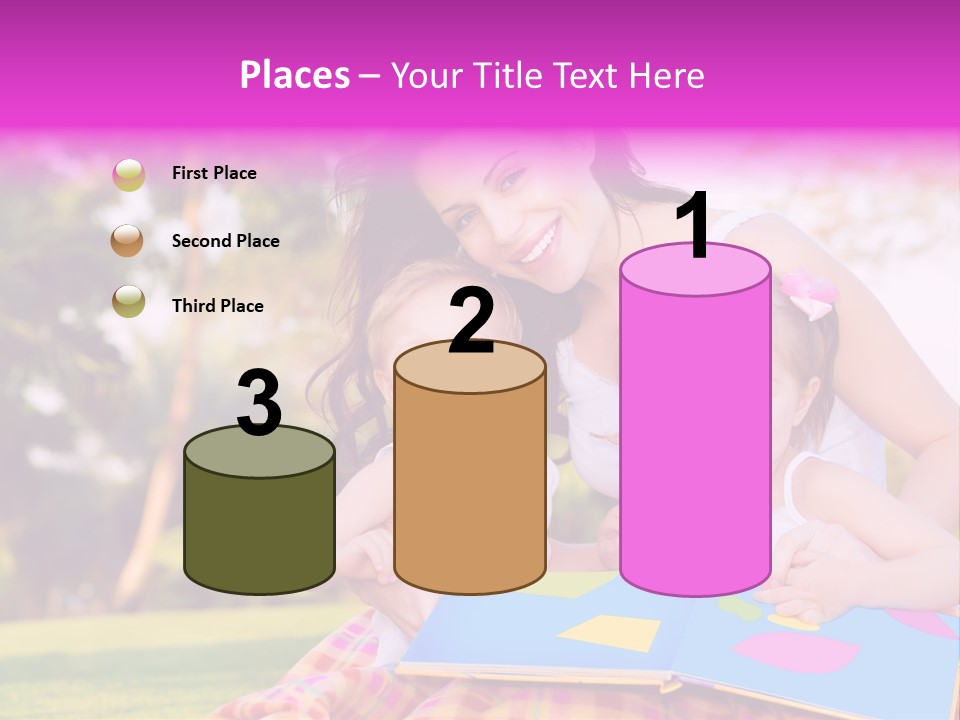 Outdoor Sister Babies PowerPoint Template