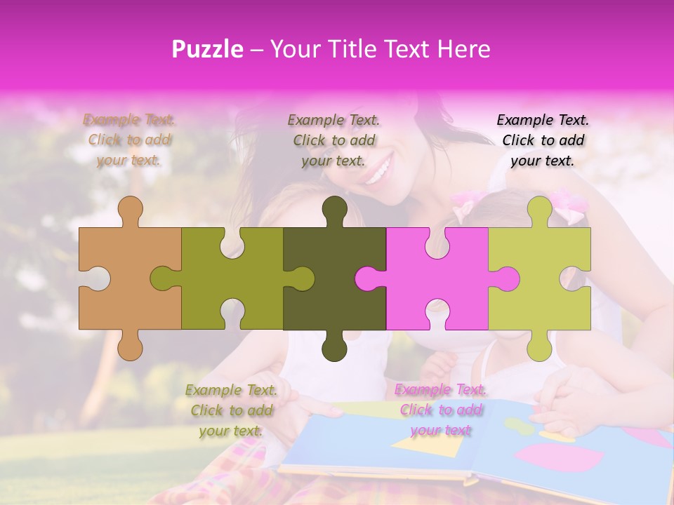 Outdoor Sister Babies PowerPoint Template