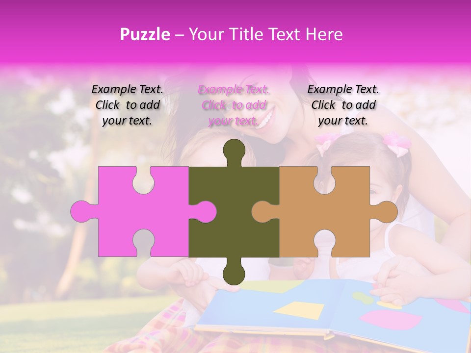 Outdoor Sister Babies PowerPoint Template