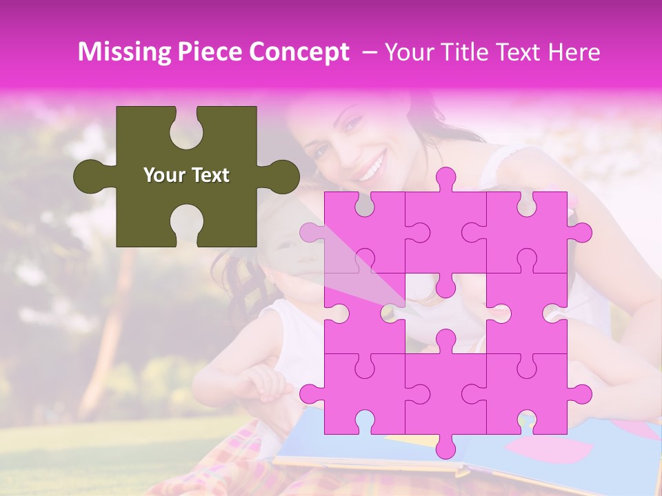 Outdoor Sister Babies PowerPoint Template