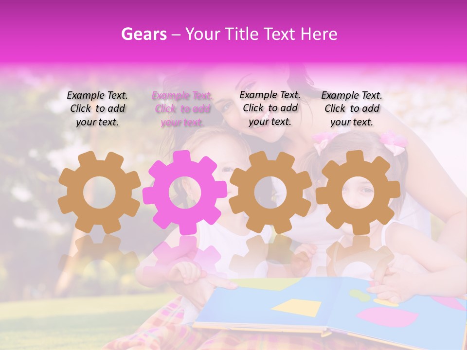 Outdoor Sister Babies PowerPoint Template