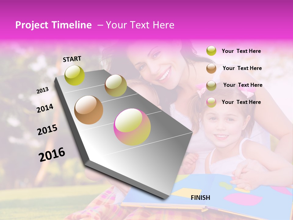 Outdoor Sister Babies PowerPoint Template